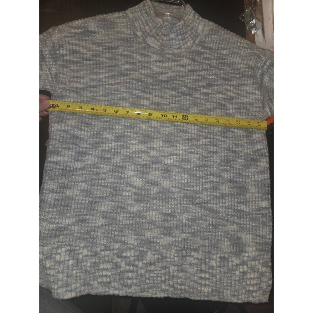 LOFT Outlet Gray White Space Dye Mock Neck Knit Sweater Small Womens - Picture 5 of 7